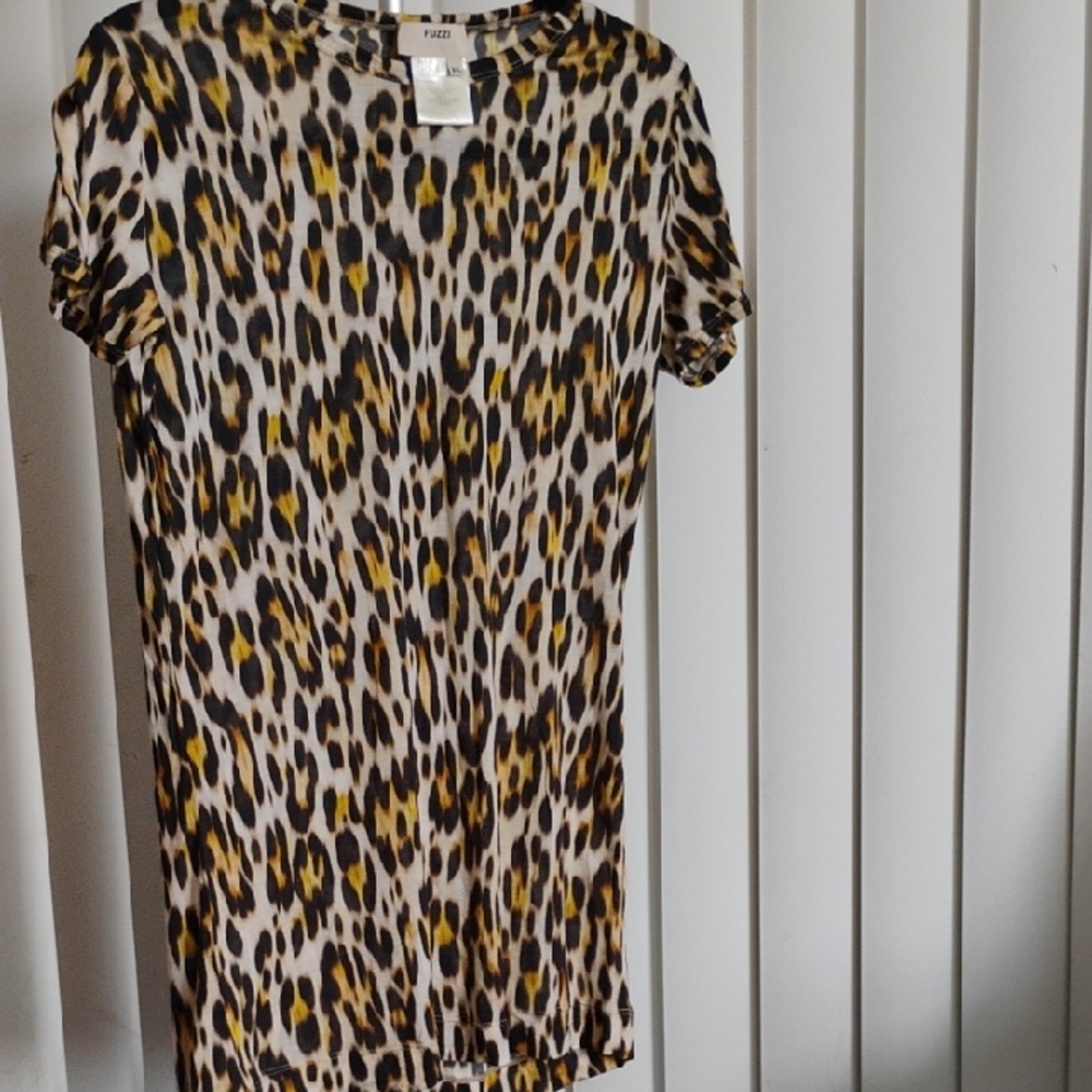 Fuzzi by Jean Paul Gaultier Animal Print Top - Black, Brown, Yellow